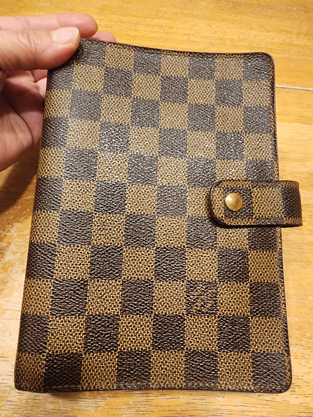Vintage Louis Vuitton Damier Ebene MM Ring Agenda Cover